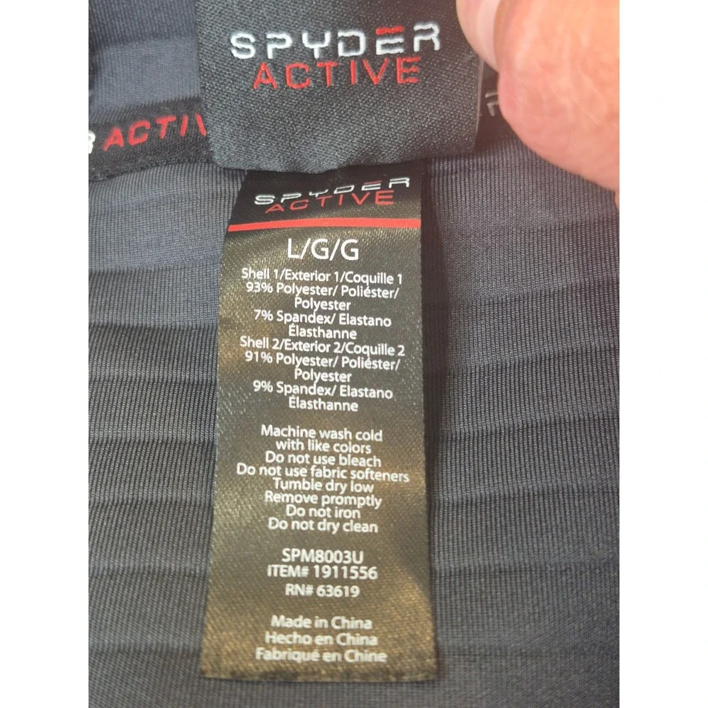 Spyder Active Mens Full‎ Zip Hoodie Gray Textured Hybrid Jacket SPM8003U Size L